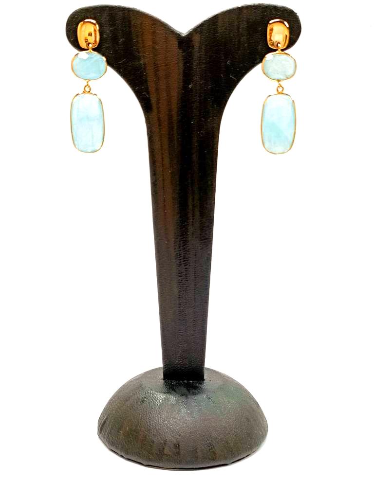 Orecchini Pendenti Navachi Con Cristalli E Zircone Ovale - Placcatura Oro 18K, Eleganti, Regalo In Scatola